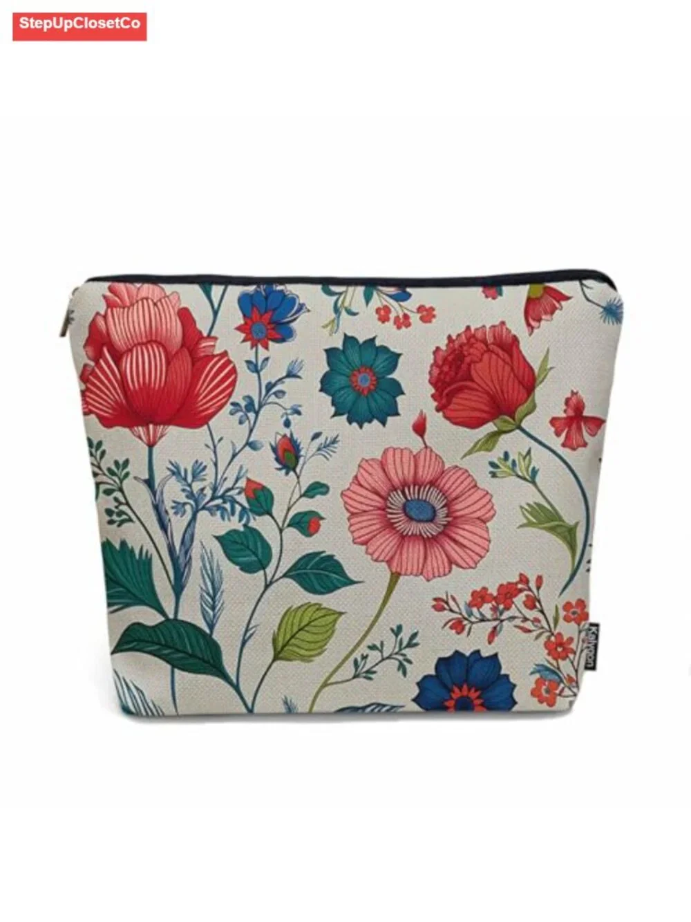 Flax Cosmetic Travel Bag Toiletry Organizer with Zipper, Makeup Bag for Women